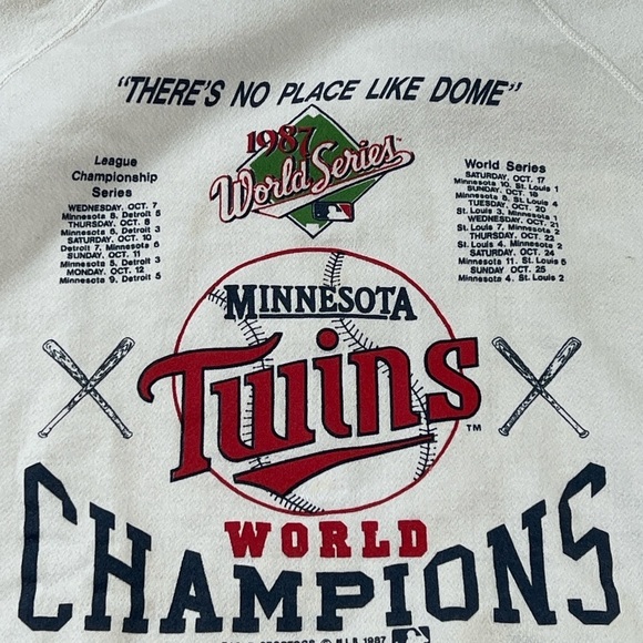 Minnesota Twins 1987 Vintage MLB Baseball Crewneck Pullover Sweatshirt - Picture 3 of 7